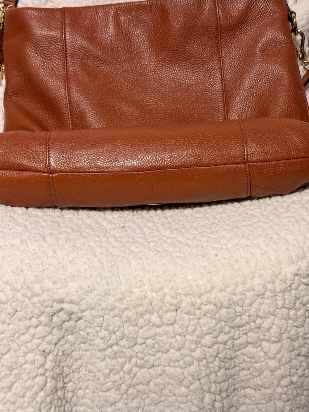 Coach Cognac Pebbled Leather Shoulder Bag